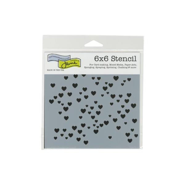 The Crafters Workshop Micro Hearts   Stencil - Schablone 6x6"