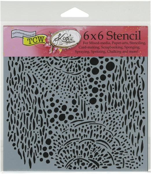 The Crafters Workshop Sea Bubbles   Stencil - Schablone 6x6"