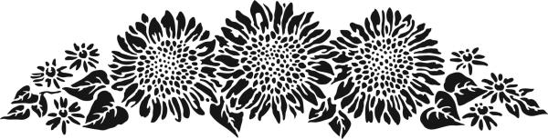 The Crafters Workshop Sunflower Spray  Stencil - Schablone 16x6"