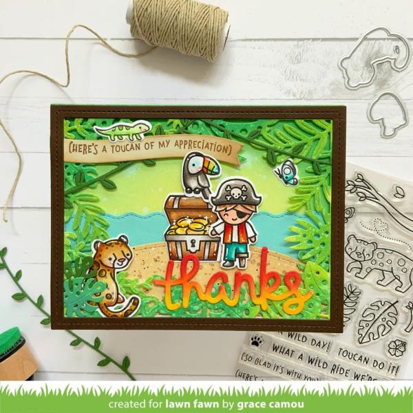 Lawn Fawn Craft Dies - Tropical Leaves Backdrop