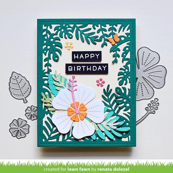 Lawn Fawn Craft Dies - Tropical Leaves Backdrop