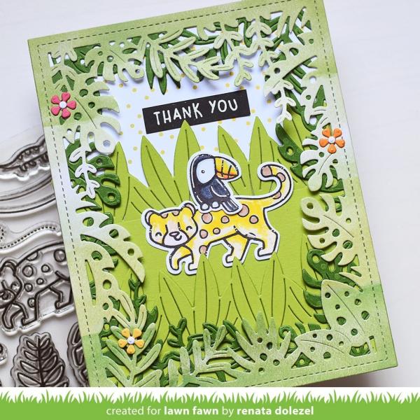 Lawn Fawn Craft Dies - Tropical Leaves Backdrop