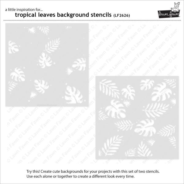 Lawn Fawn Stencil - Schablone - Tropical Leaves Background Stencils (2pcs)