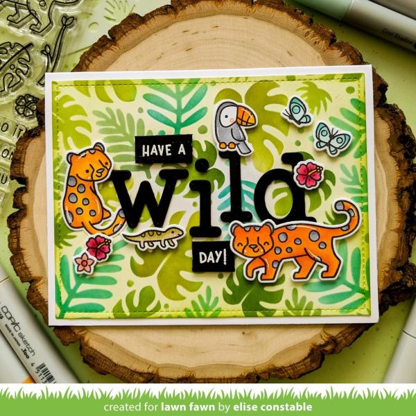 Lawn Fawn Stencil - Schablone - Tropical Leaves Background Stencils (2pcs)