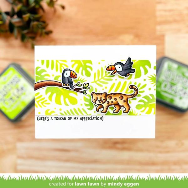 Lawn Fawn Stencil - Schablone - Tropical Leaves Background Stencils (2pcs)