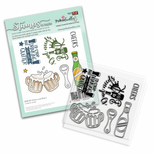 Polkadoodles Stempel "Cheers and Beers" Clear Stamp-Set