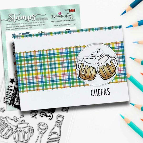 Polkadoodles Stempel "Cheers and Beers" Clear Stamp-Set