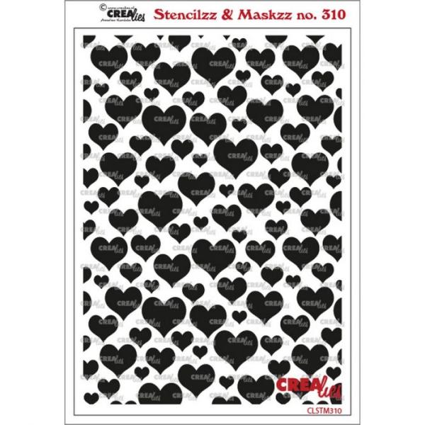 Crealies - Stencilzz - Maskzz Hearts No.310 