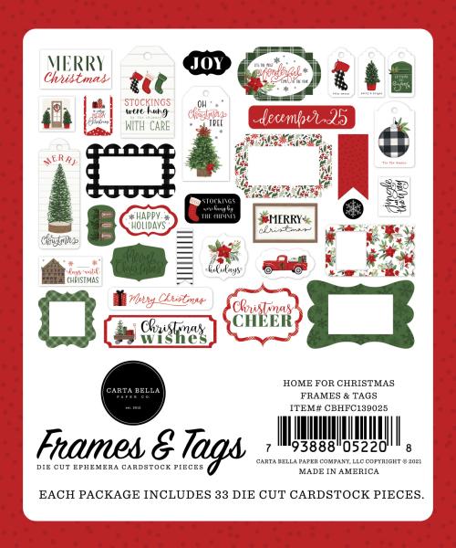 Carta Bella "Home For Christmas" Frames & Tags