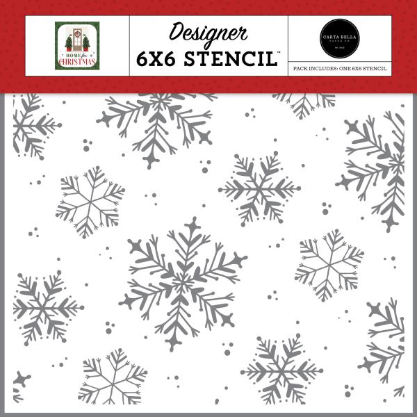 Carta Bella "White Christmas" Stencil - Schablone 6x6"