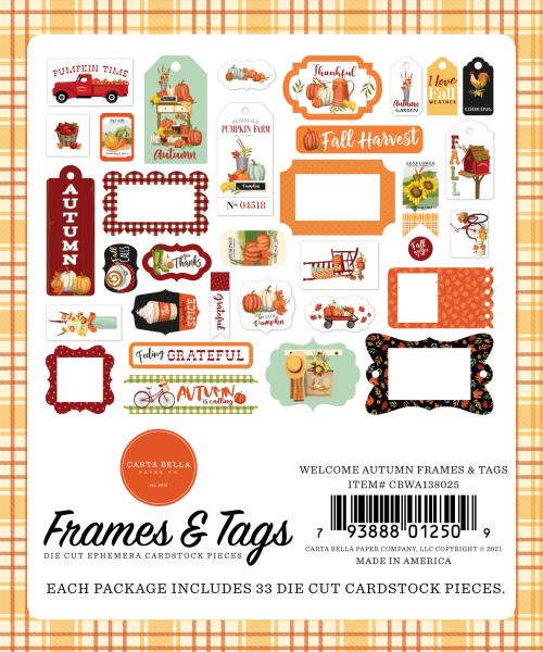 Carta Bella "Welcome Autumn" Frames & Tags