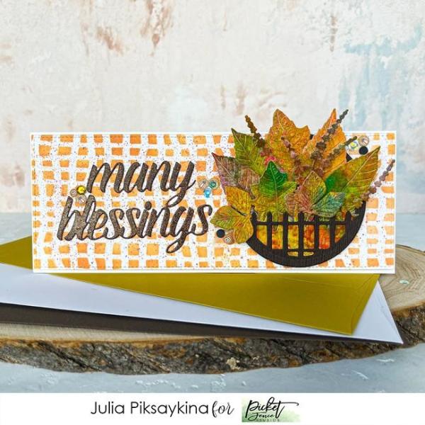 Picket Fence Studios Slim Line Oversized Many Blessings Word 4x10 Inch Die (SDCS-131)