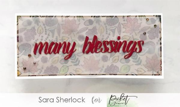 Picket Fence Studios Slim Line Oversized Many Blessings Word 4x10 Inch Die (SDCS-131)