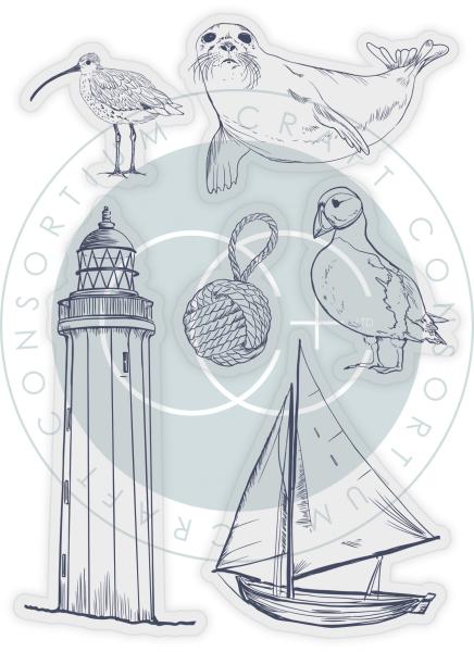 Craft Consortium Sea & Shore Shore Clear Stamps 