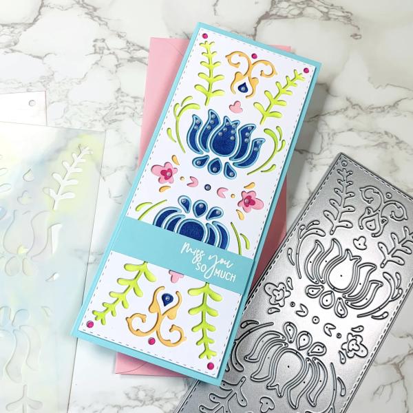 LDRS-Creative Folk Art Slim Line Layering Stencils (3pcs)  Stencil