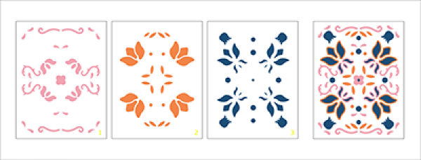 LDRS-Creative Folk Art A2 Layering Stencils (3pcs) Stencil 6x6