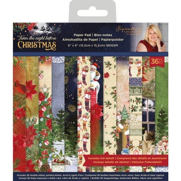 Crafters Companion - Twas the Night Before Christmas - 6" Paper Pack