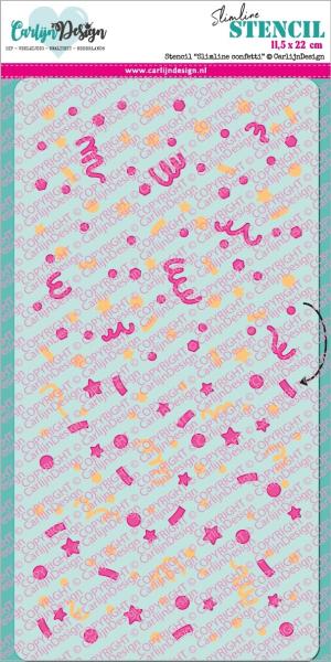 Carlijn Design Slimline Confetti   Stencil - Schablone 
