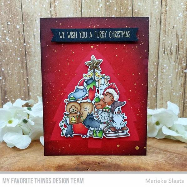 My Favorite Things "Christmas Tree Background" Stencil 6x6"