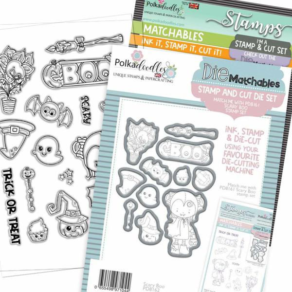 Polkadoodles Dies "Scary Boo" Stanzschablonen