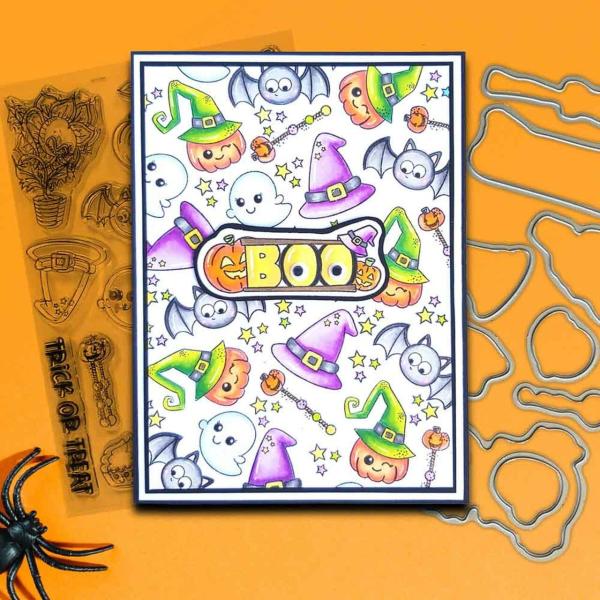 Polkadoodles Dies "Scary Boo" Stanzschablonen