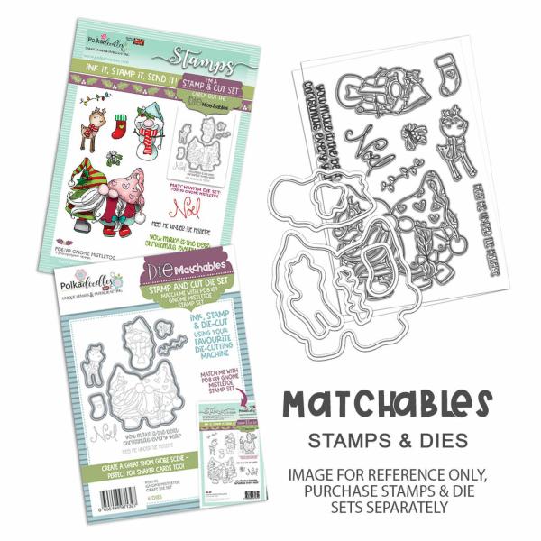 Polkadoodles Stempel "Gnome Meet Me Under the Mistletoe" Clear Stamp-Set