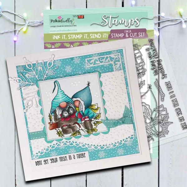 Polkadoodles Stempel "Gnome Tinsel in a Tangle" Clear Stamp-Set
