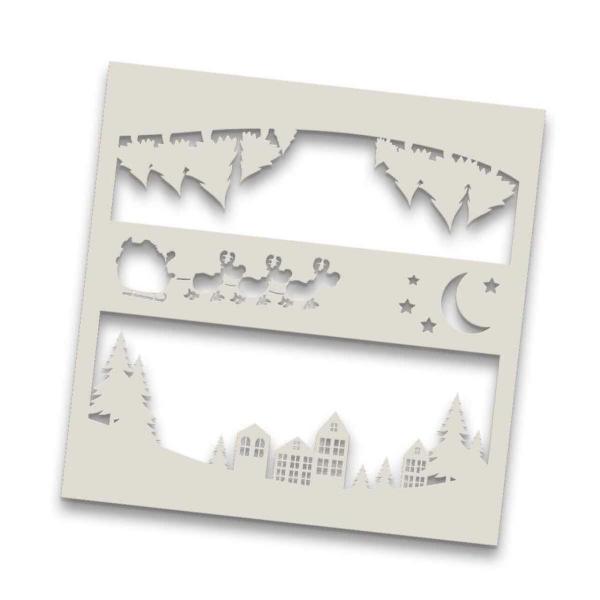 Polkadoodles Stencil Scenic Christmas - Schablone  (PD8214)