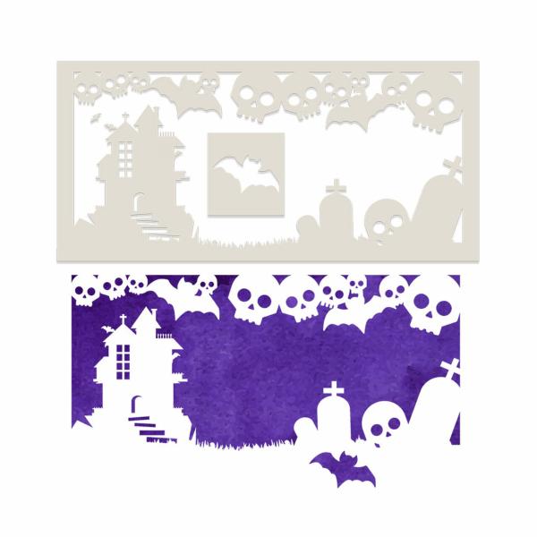 Polkadoodles Stencil Terrifying Skulls - Schablone  (PD8217)