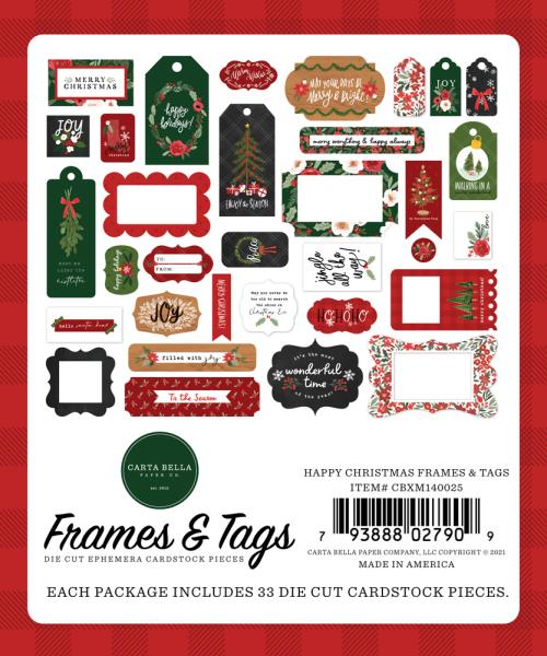 Carta Bella "Happy Christmas" Frames & Tags