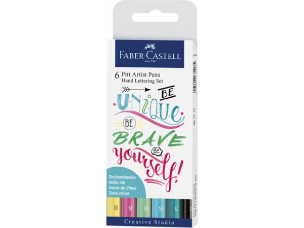 Faber Castell Drawing Pen Pitt Artist Set Handlettering I  6er-Set