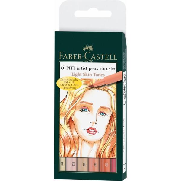 Faber Castell Pitt Artist Pen Brush Light Skin Tones  6er-Set
