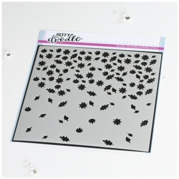 Heffy Doodle Falling Leaves  Stencil - Schablone