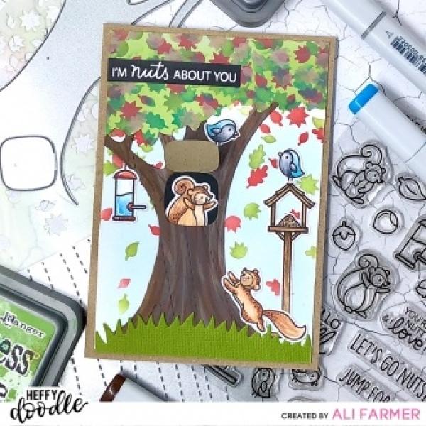 Heffy Doodle Falling Leaves  Stencil - Schablone