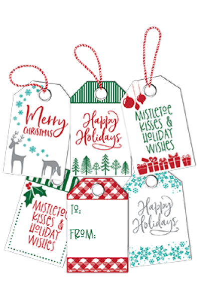 LDRS-Creative Christmas Gift Tag Stack 4x6 Inch Clear Stamps