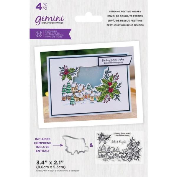 Gemini Sending Festive Wishes Stamp & Die  - Stempel & Stanze 