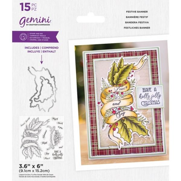 Gemini Festive Banner Stamp & Die  - Stempel & Stanze 
