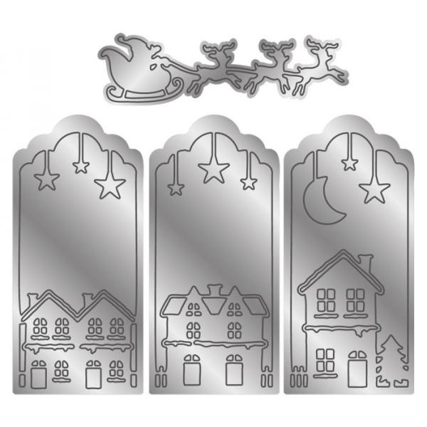 Gemini Triptych Santa Over Rooftops Elements Dies  - Stanze - 