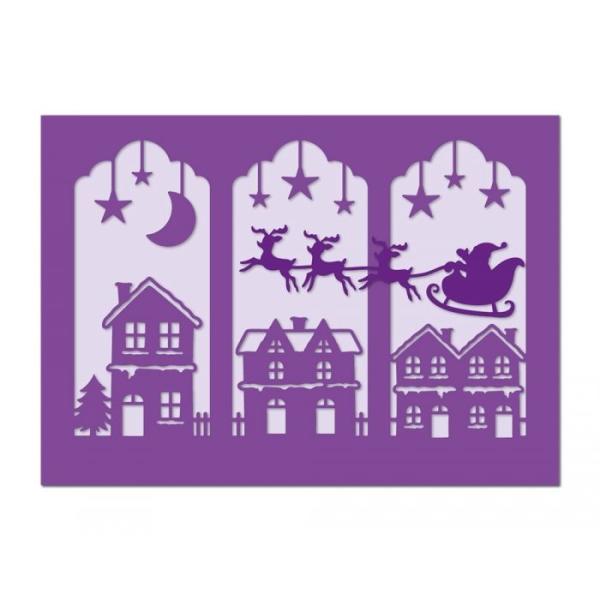 Gemini Triptych Santa Over Rooftops Elements Dies  - Stanze - 