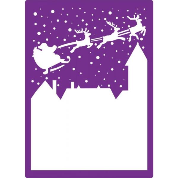 Gemini Over the Rooftops 3D Embossing Folder & Stencil - Prägefolder & Schablone