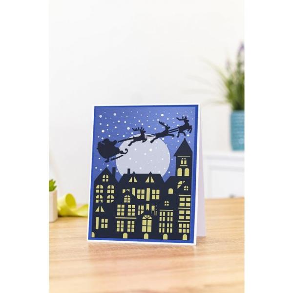 Gemini Over the Rooftops 3D Embossing Folder & Stencil - Prägefolder & Schablone