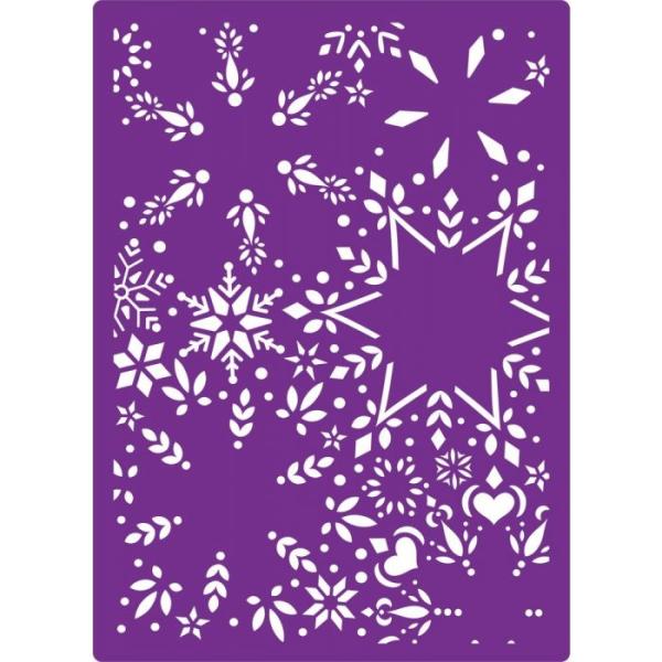 Gemini Snowflake Medley 3D Embossing Folder & Stencil - Prägefolder & Schablone