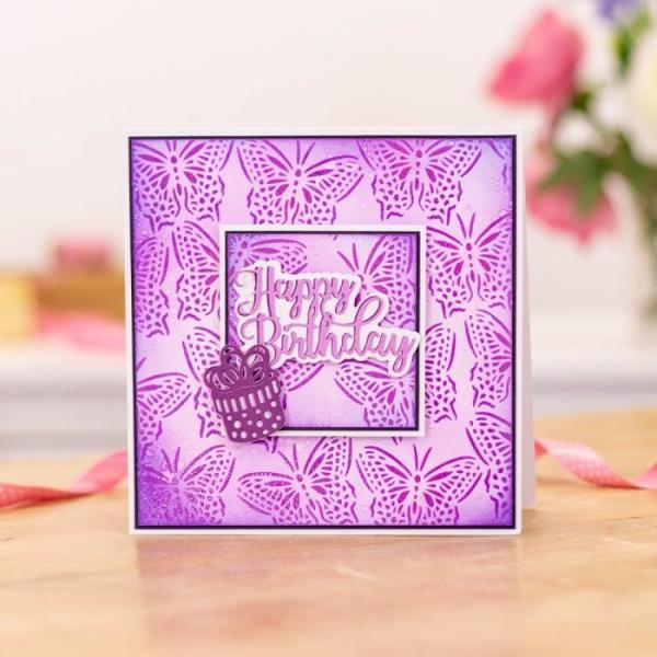 Crafters Companion -Beautiful Butterflies Background  - Stencil - Schablone