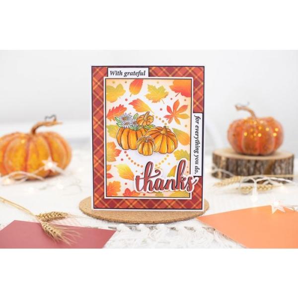 Crafters Companion -Autumn Blessings Collection Embossing Folder & Stencil Falling Leaves