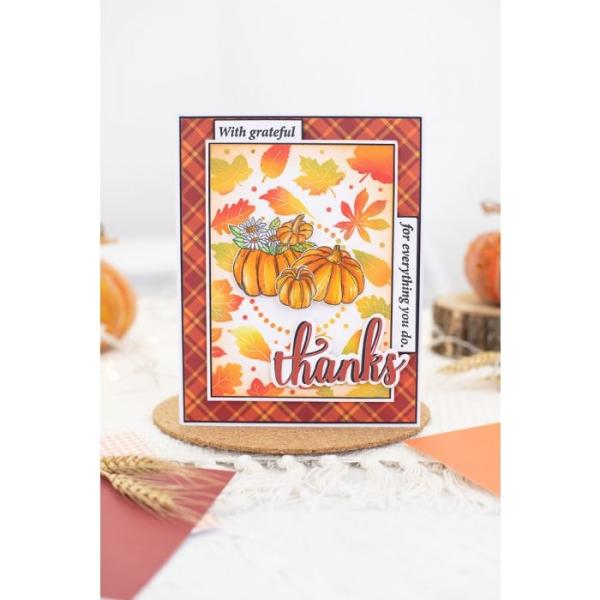 Crafters Companion - Autumn Blessings Collection Thanks - Stanze & Stempel