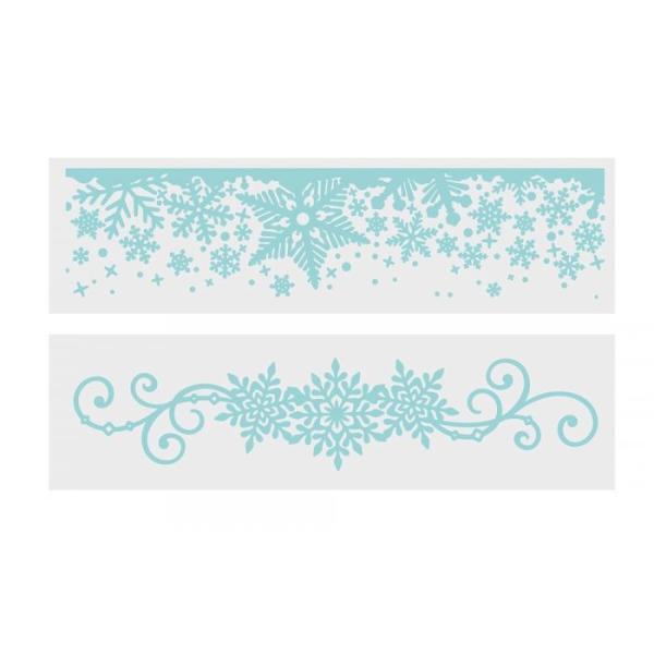 Crafters Companion -Watercolour Christmas Embossing Folder Snowflake Edges - Prägefolder