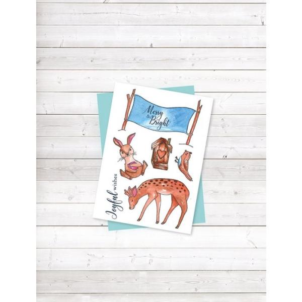 Crafters Companion - Watercolour Christmas Joyful wishes - Clear Stamps
