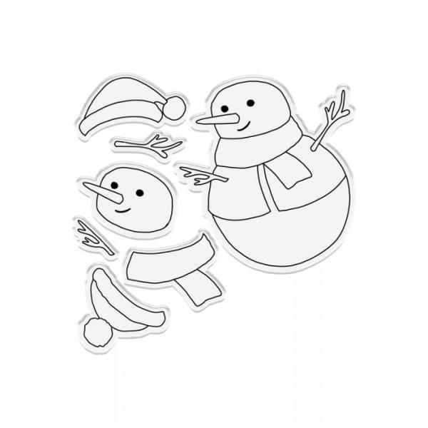 Crafters Companion - Watercolour Christmas Stamp & Die Build-A-Snowman - Stanze & Stempel