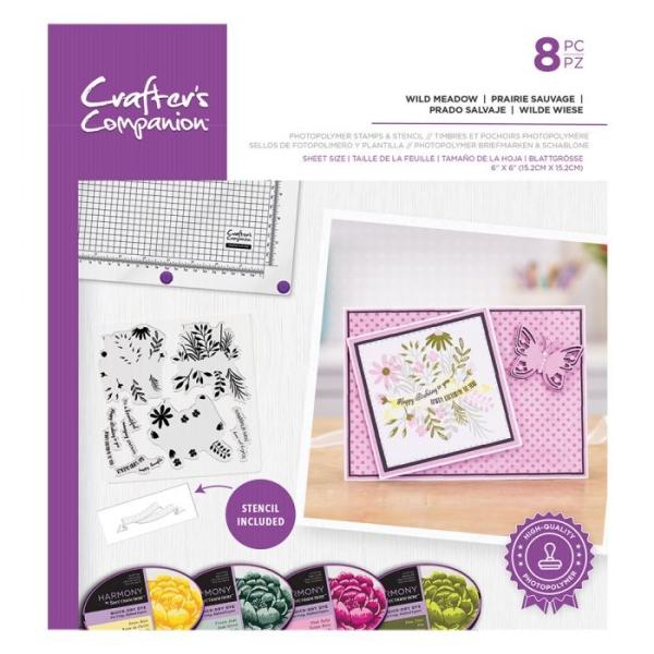 Crafters Companion -Wild Meadow - Stempel & Stencil