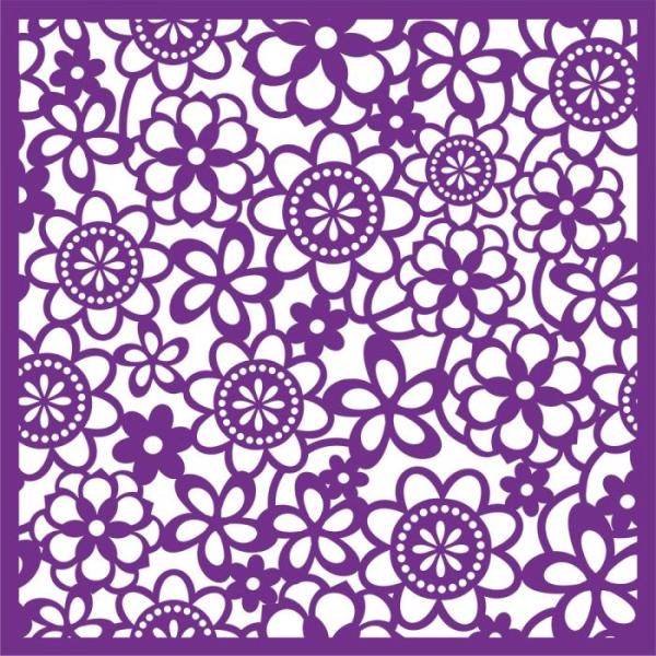 Crafters Companion -Cute Florals Background  - Stencil - Schablone